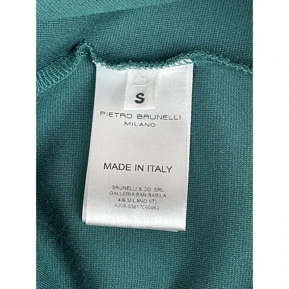 Pietro Brunelli Salisburgo Maternity Dress S Pinewood Green Rosette Sleeve Italy - Picture 13 of 16